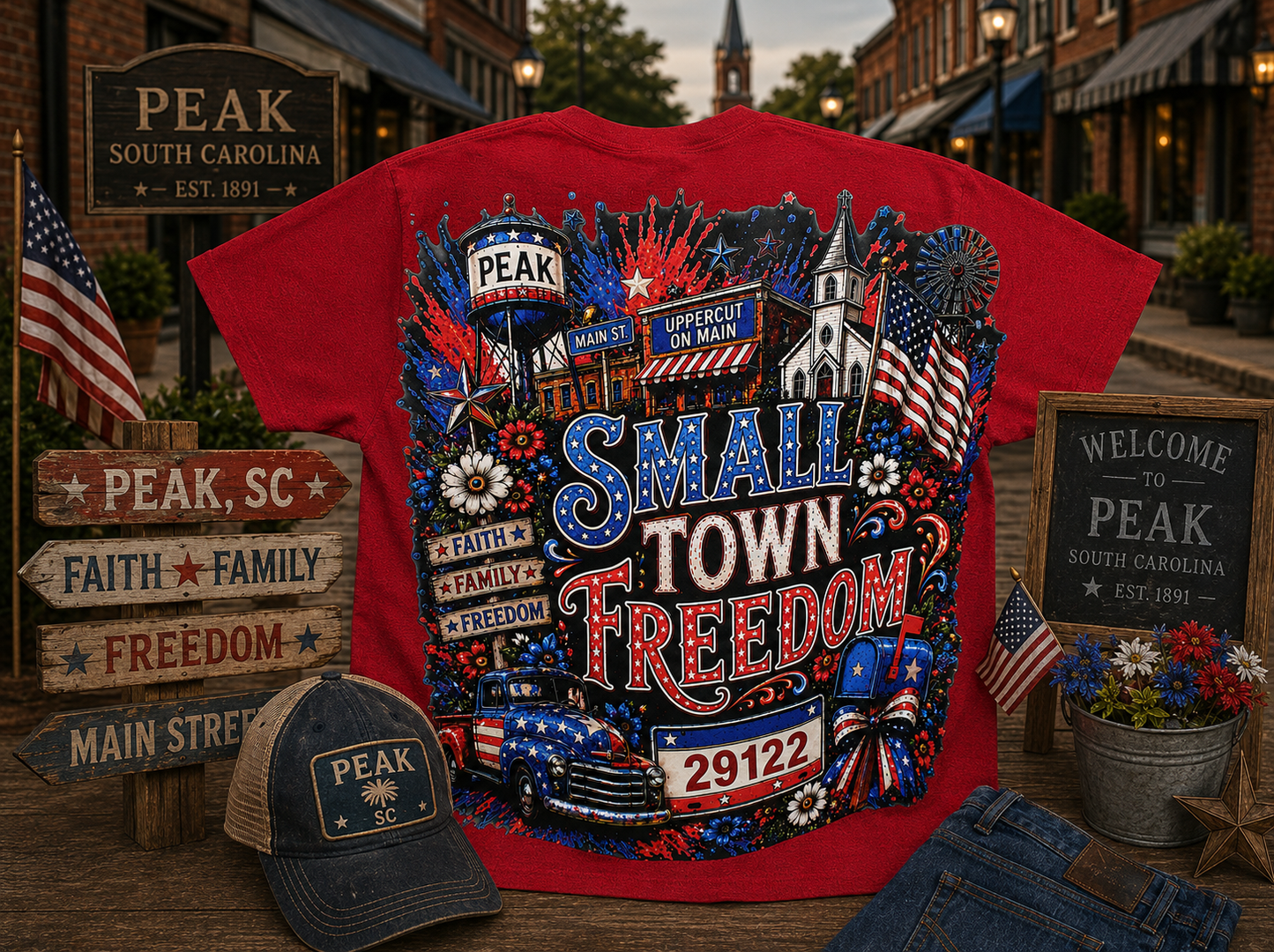 SMALL TOWN FREEDOM Custom Graphic Shirt