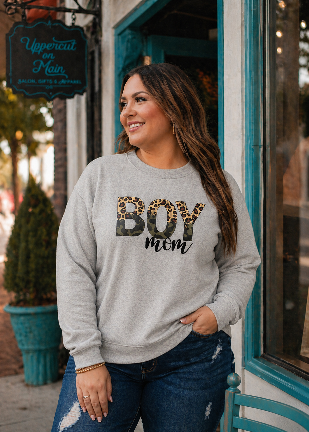 BOY MOM Leopard & Camo PLUS SIZE Shirt