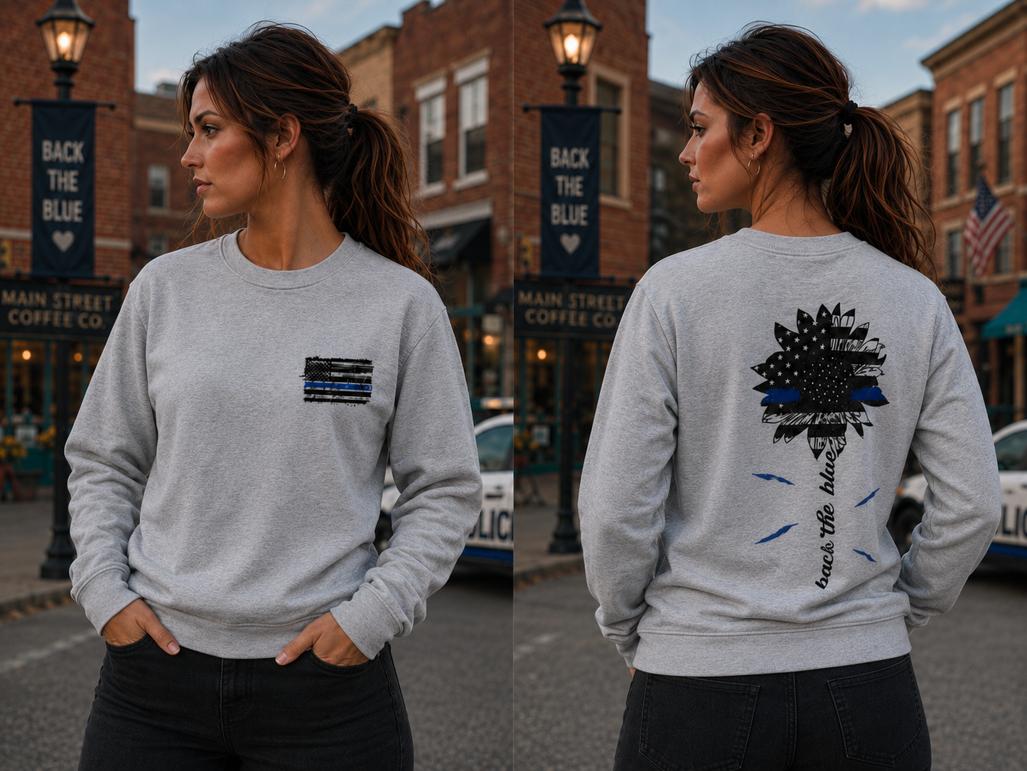 BACK THE BLUE SUNFLOWER Custom Shirt