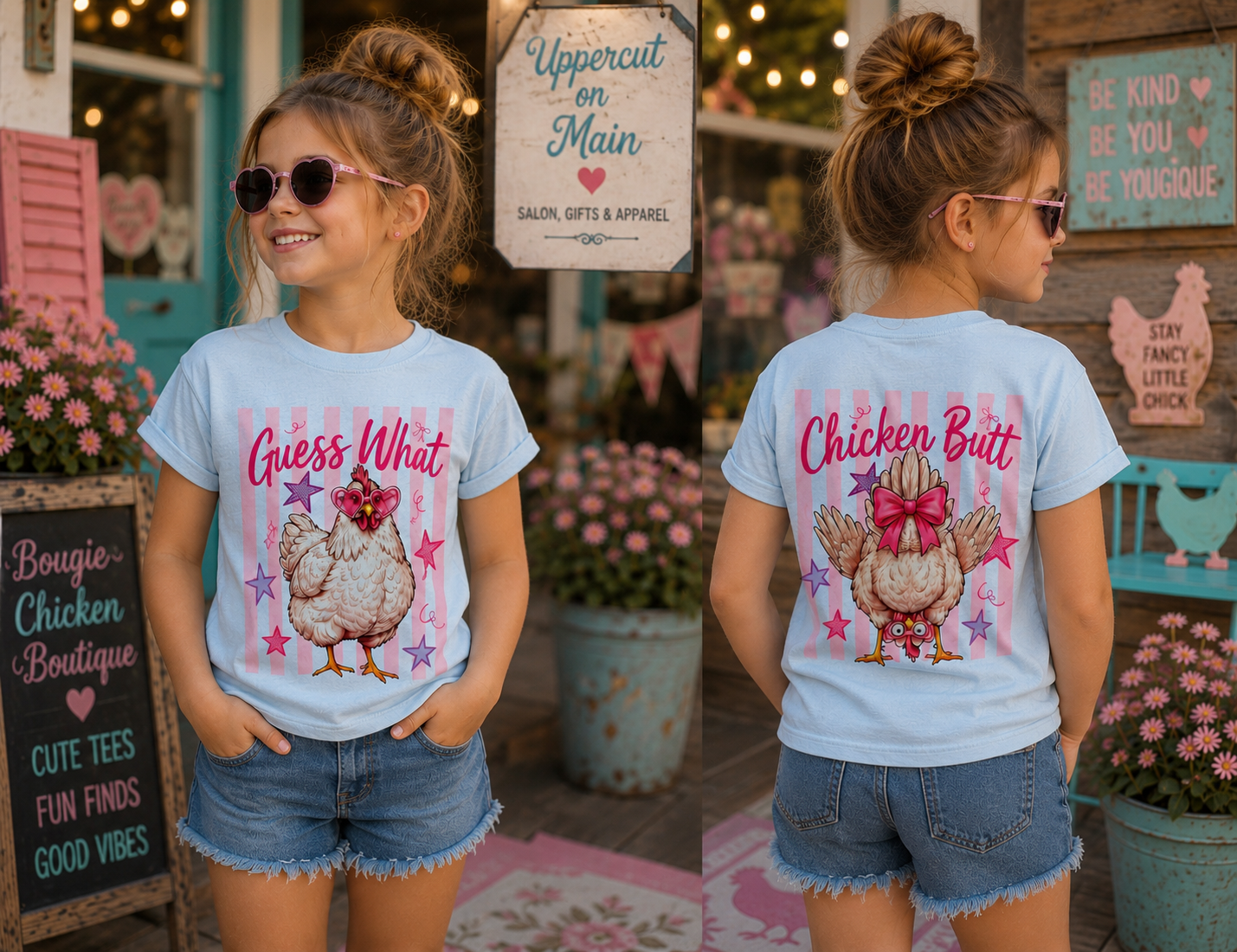 Youth GUESS WHAT, CHICKEN BUTT Custom Shirt