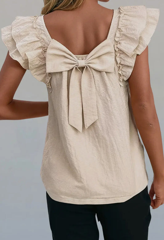 Beige Ruffled Top