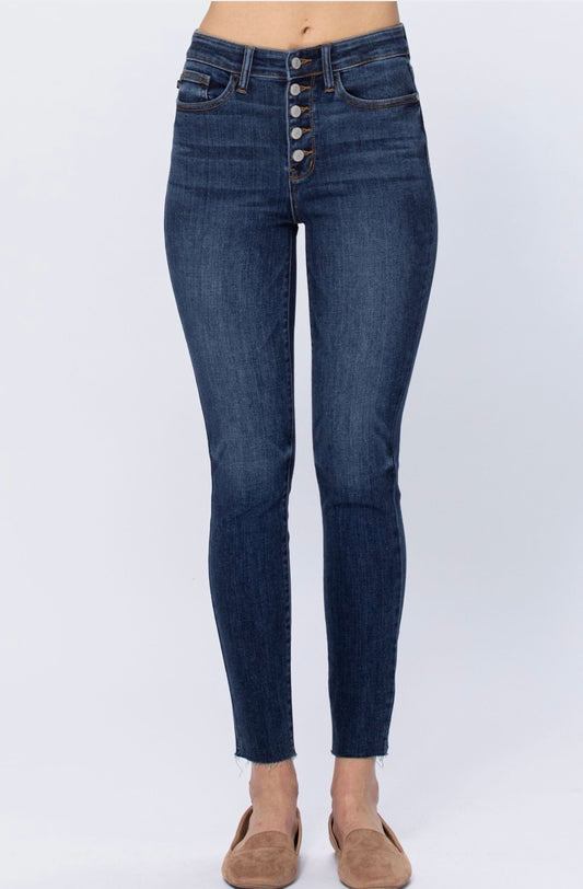 JUDY BLUE Hi-Rise Cutoff Skinny Jeans