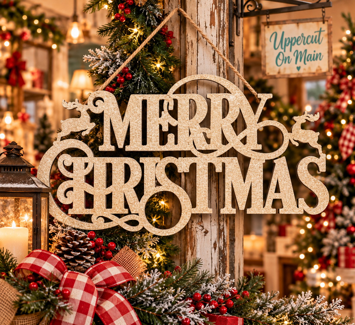 Hanging MERRY CHRISTMAS Sign