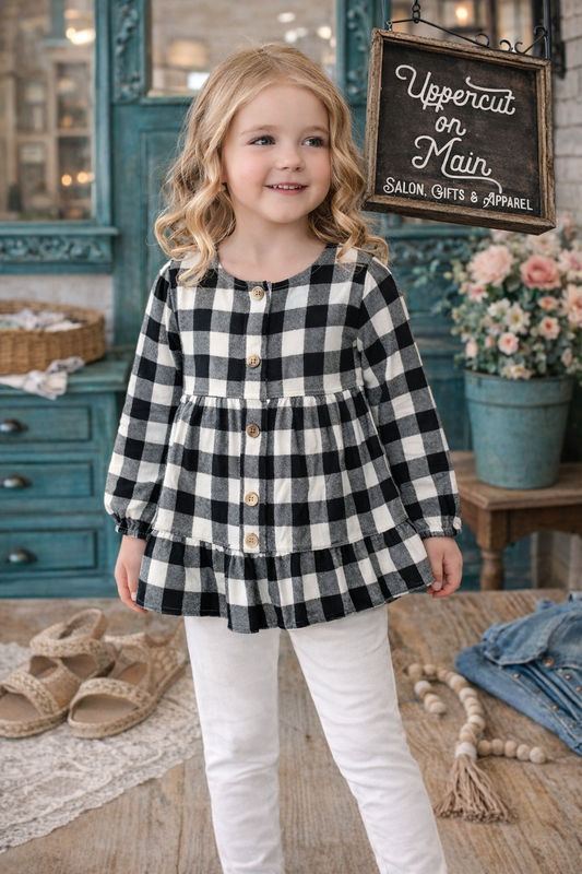 HONEYDEW B/W Plaid legging set