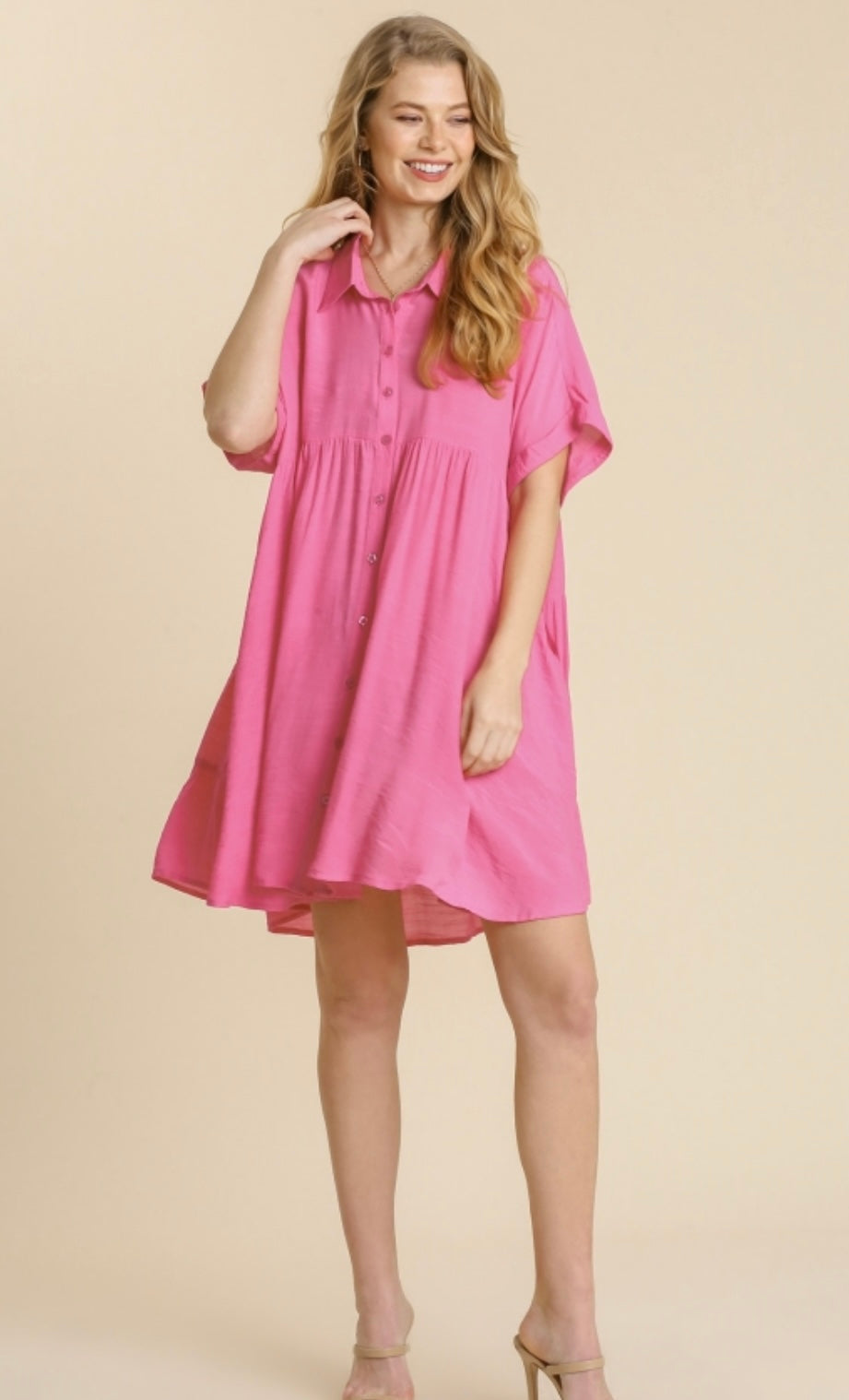 UMGEE Collard Ruffled Dress
