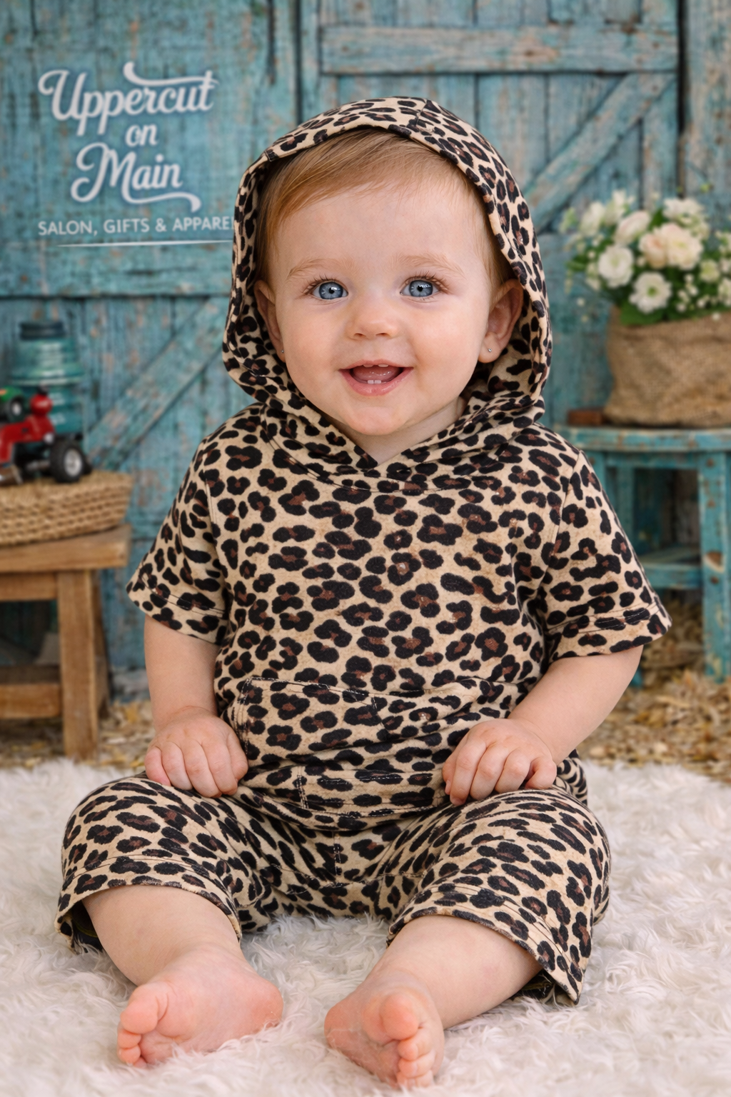 HONEYDEW Leopard Capri Hoodie Set