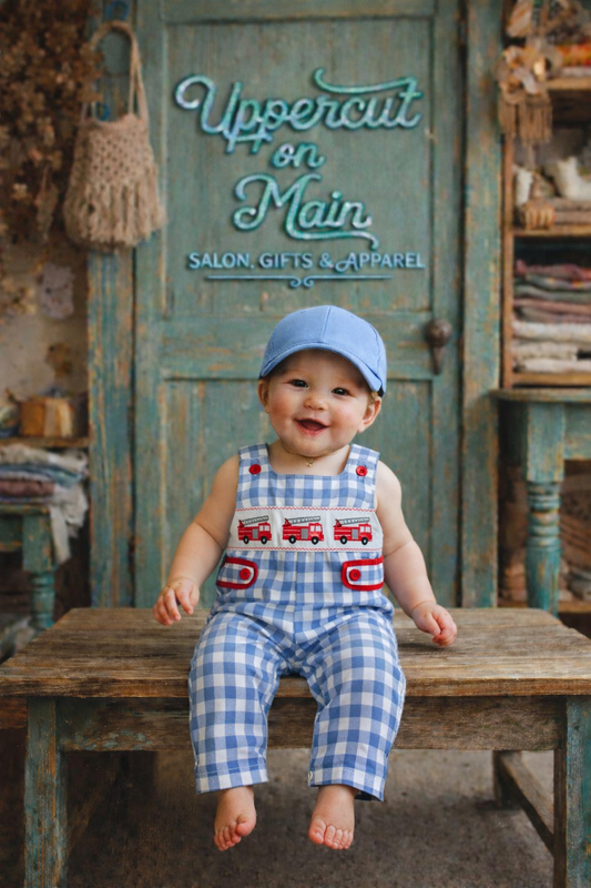 Blue Fire Truck Romper
