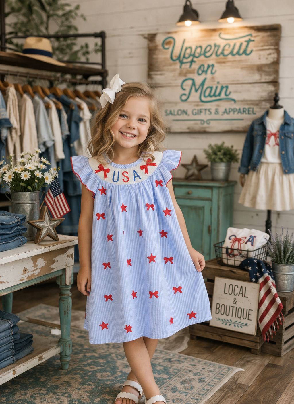 USA Girls Striped Babydoll Dress