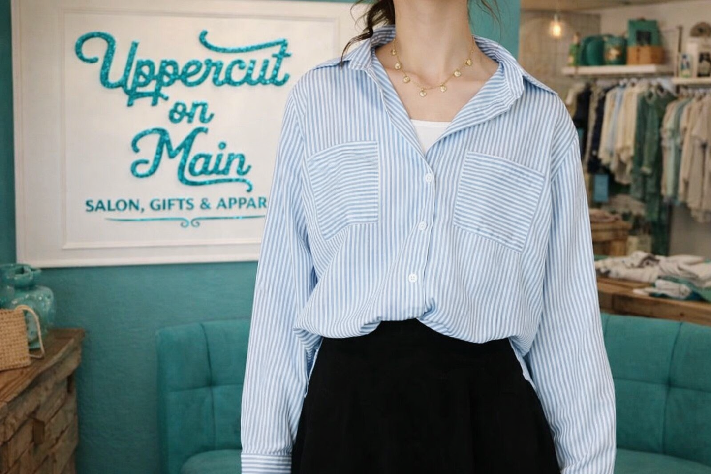 Striped Button-Down Shirt