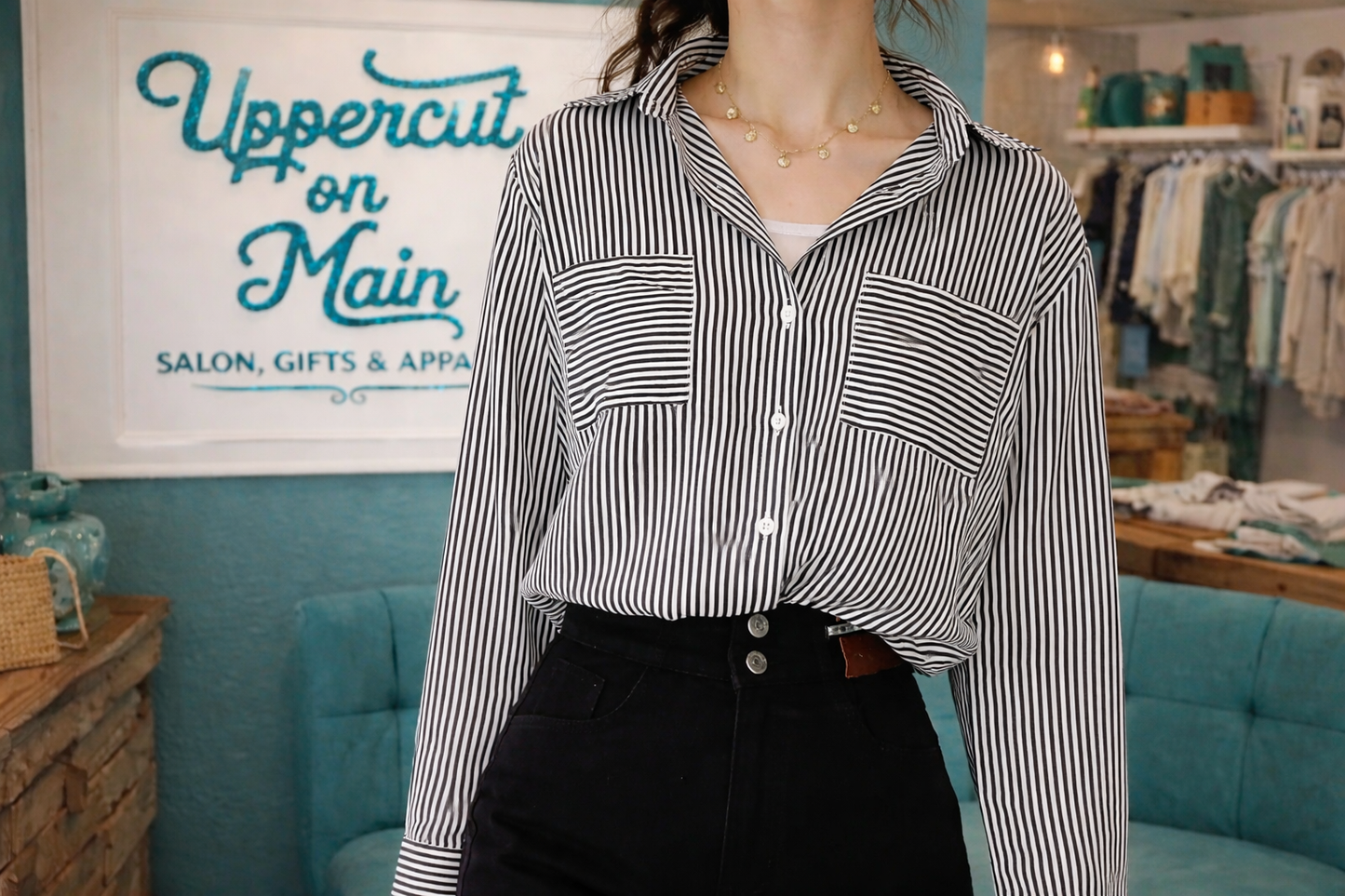 Striped Button-Down Shirt