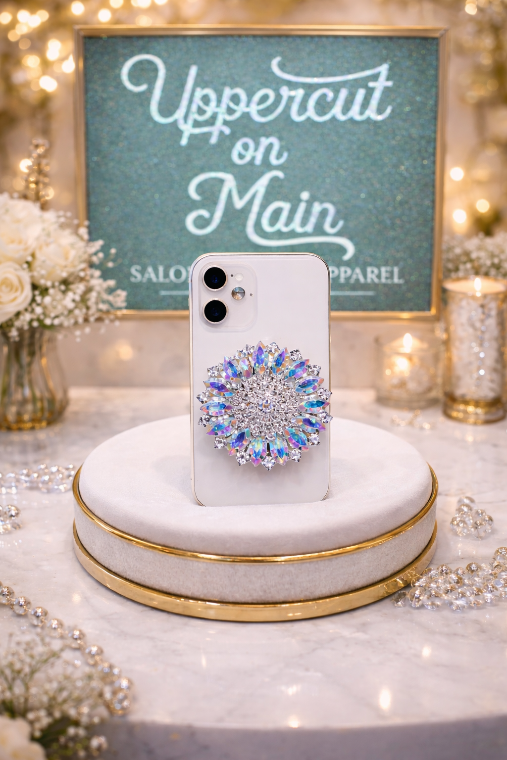 Crystal Flower Pop Socket