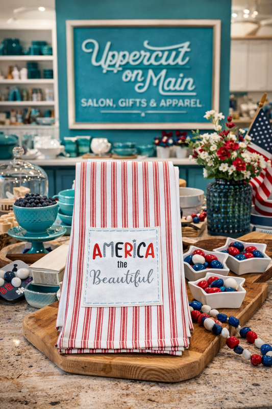 Striped AMERICA Hand Towel
