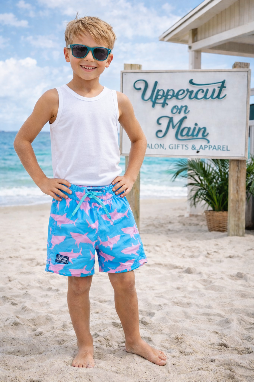T&H PINK SHARKS Swimming Trunks