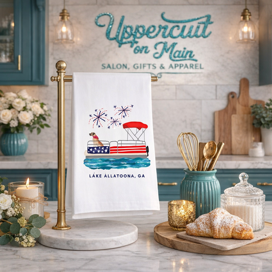 Lake Murray Patriotic Pontoon Hand Towel