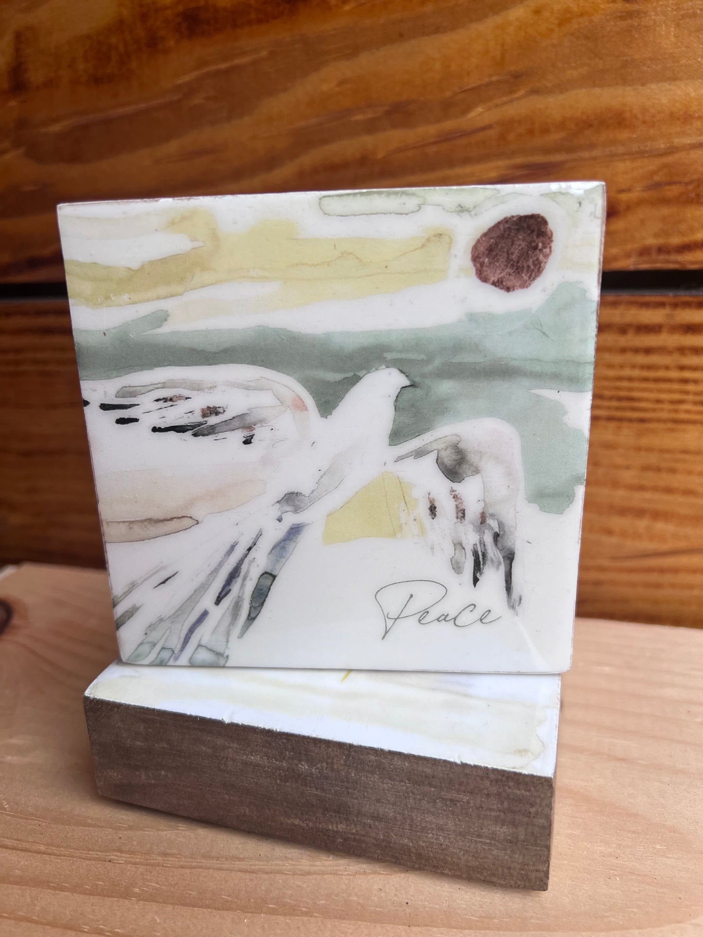 GANZ Wooden Watercolor Decor