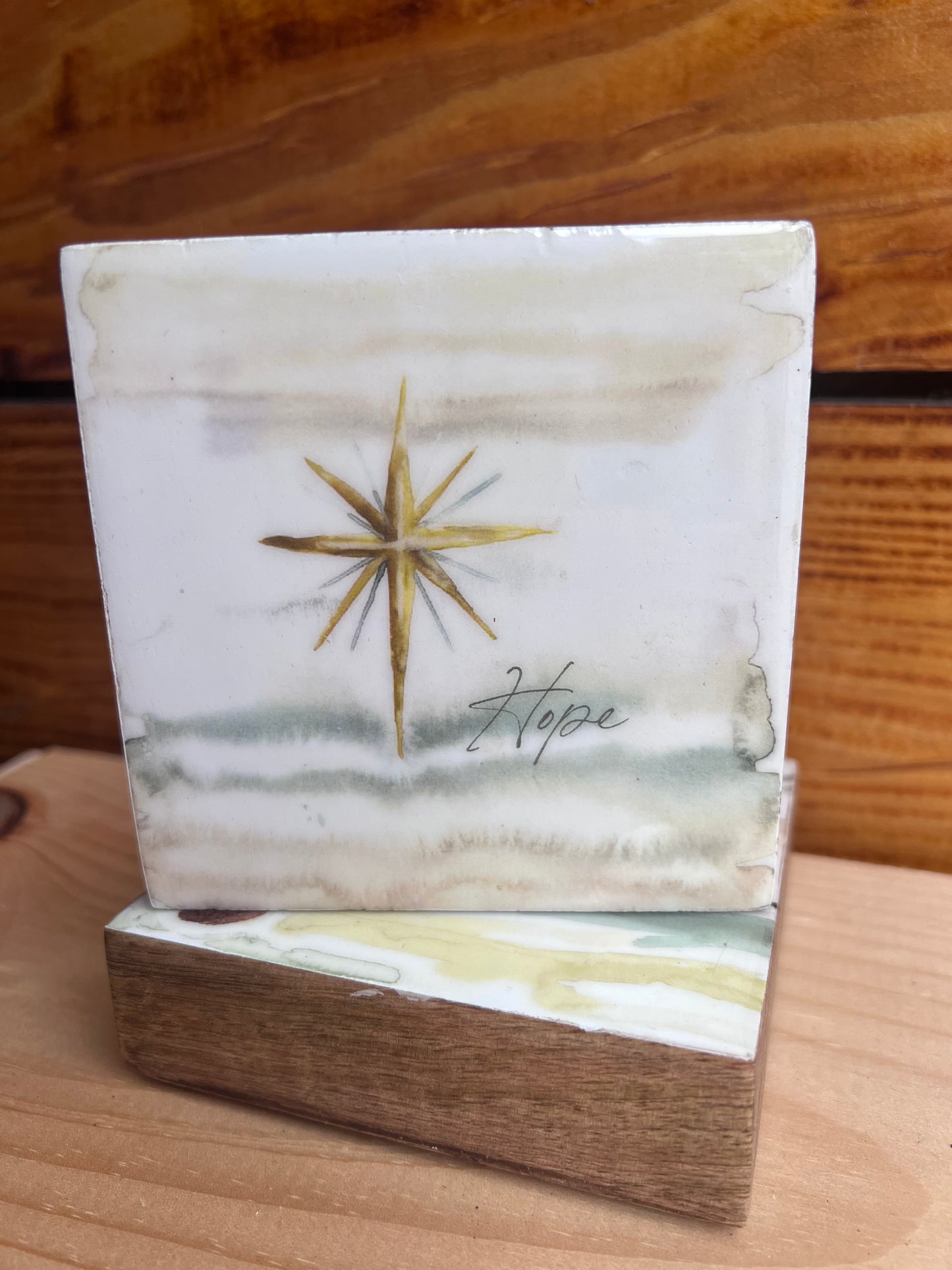 GANZ Wooden Watercolor Decor
