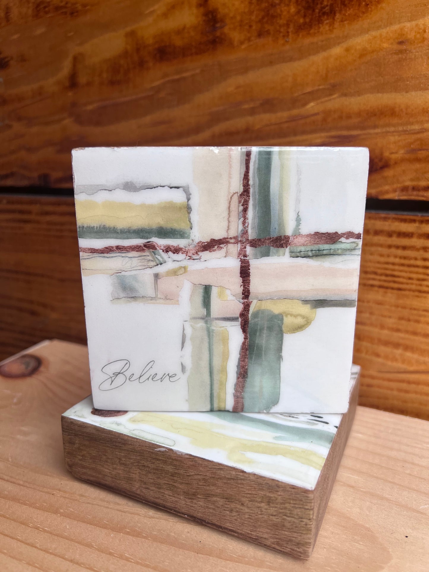 GANZ Wooden Watercolor Decor