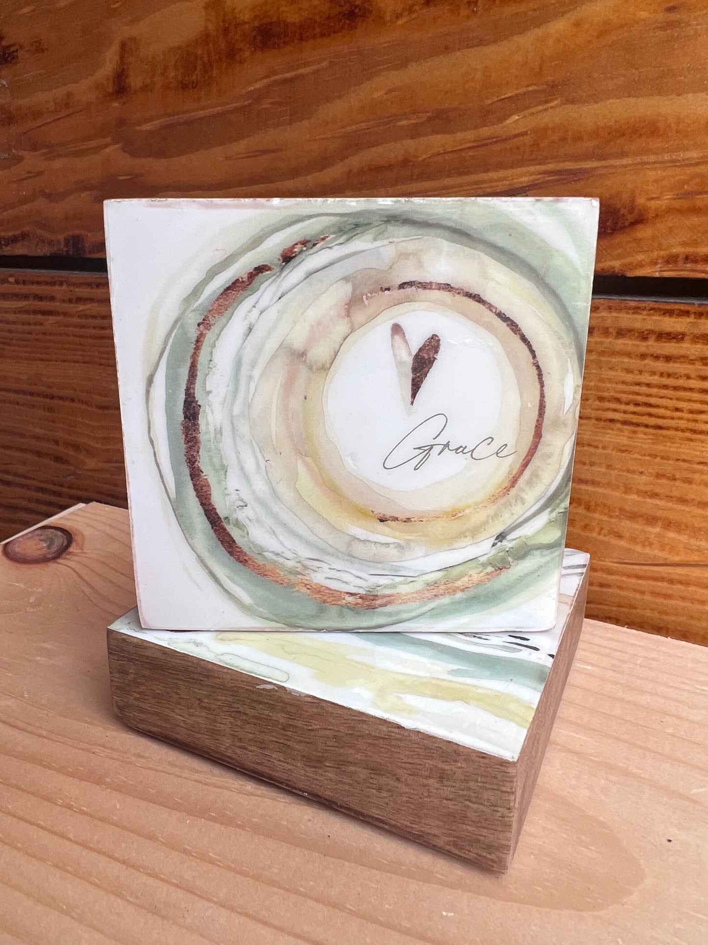 GANZ Wooden Watercolor Decor