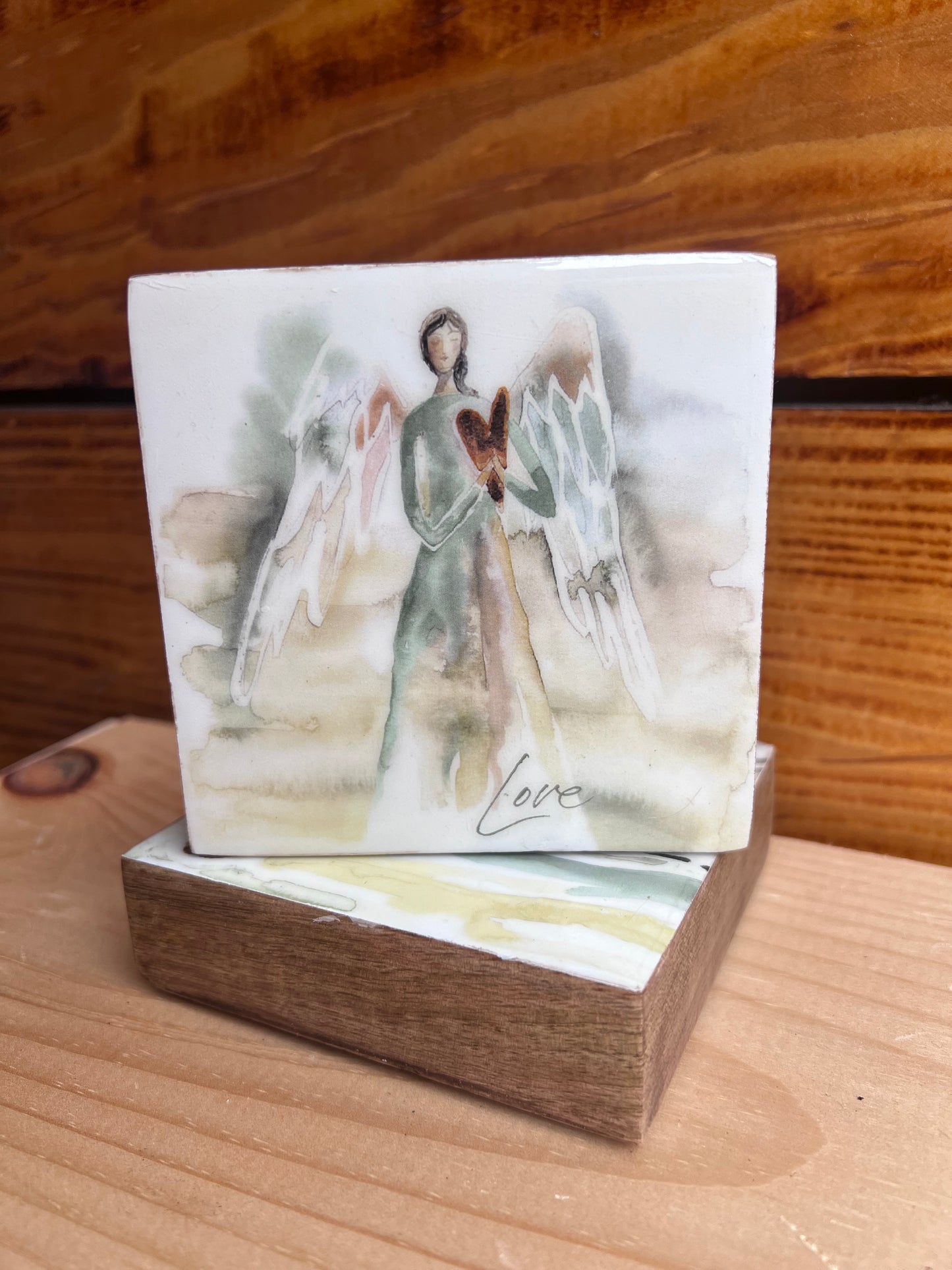 GANZ Wooden Watercolor Decor
