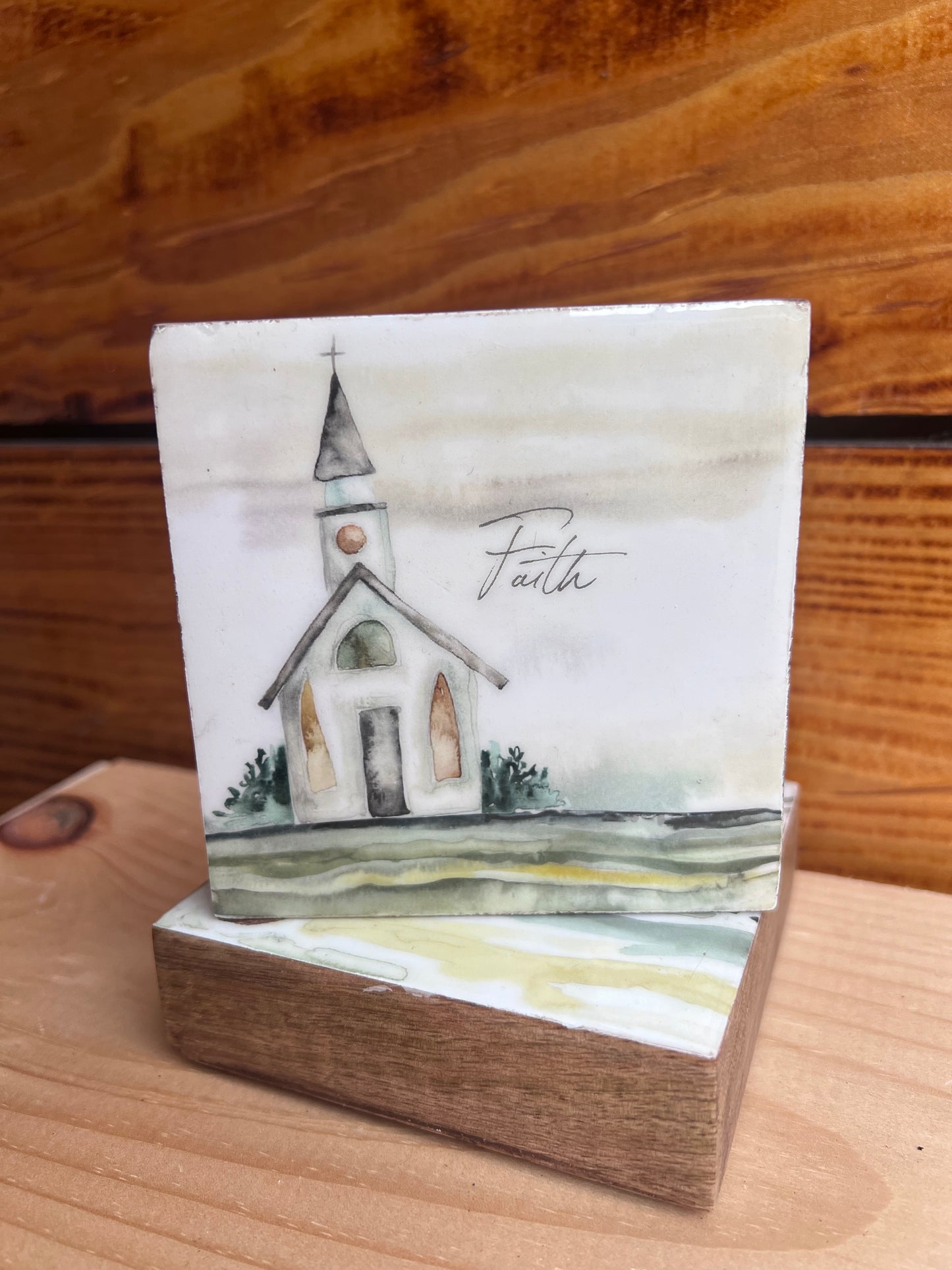 GANZ Wooden Watercolor Decor