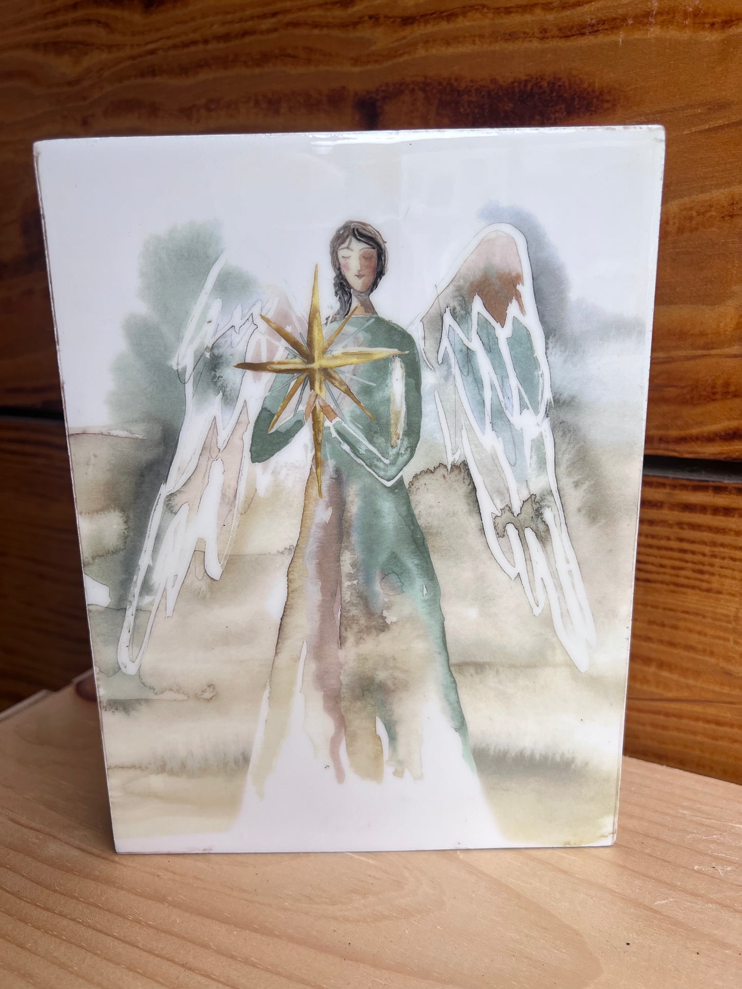 GANZ Wooden Watercolor Decor
