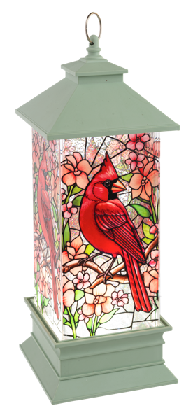 GANZ LED Shimmery Cardinal Lantern