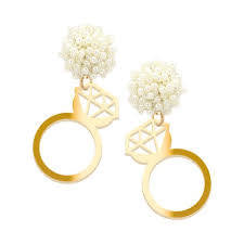 Gold Dimond Ring Earings