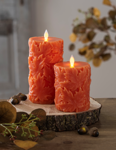 GANZ LED Engraved Leaf Pillar