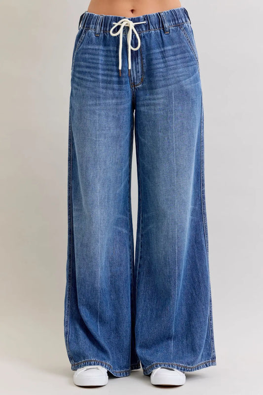 Judy Blue HW Palazzo Featherweight Rigid Elastic