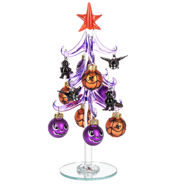 GANZ Glass Halloween Tree