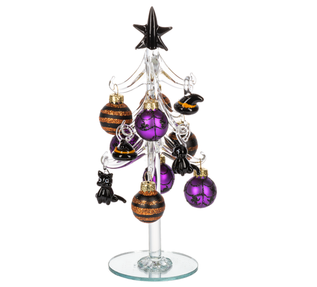 GANZ Glass Halloween Tree