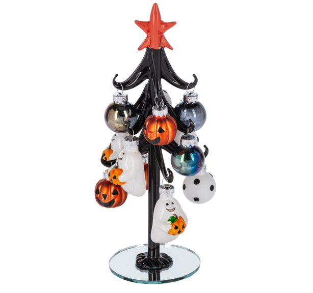 GANZ Glass Halloween Tree