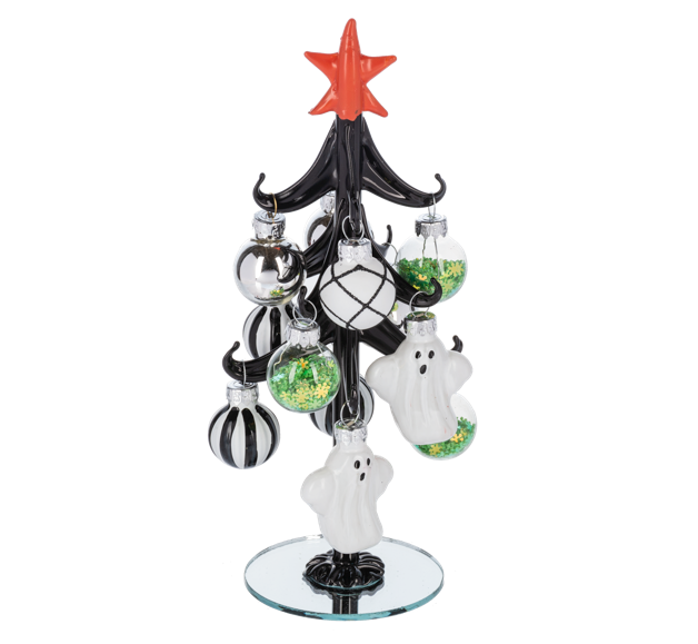 GANZ Glass Halloween Tree