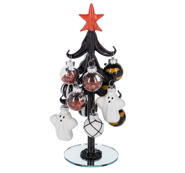 GANZ Glass Halloween Tree