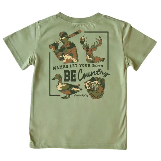 CARDIN MCCOY Olive "Be Country" Tee