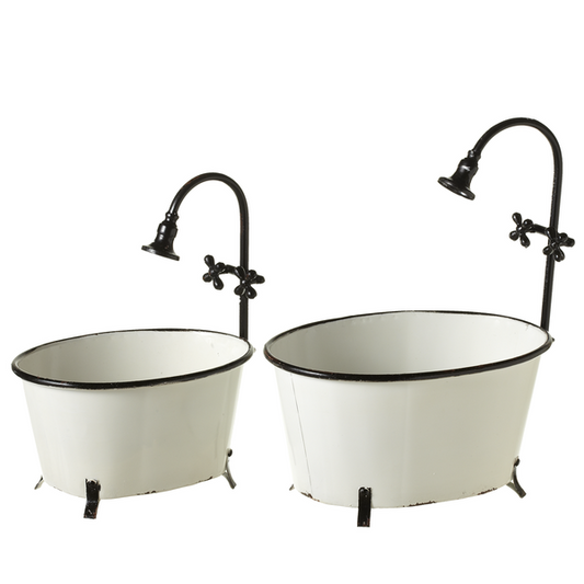 GANZ B&W Bathtub Planter Large