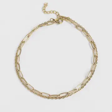 WJW 18K Gold PVD Loop/Paperclip Anklet