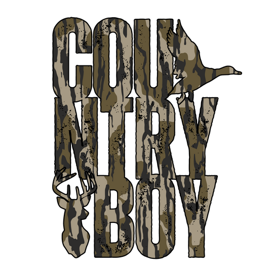 Country Boy Camo Custom Sticker