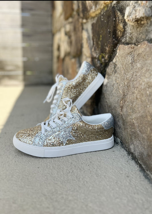 CORKYS Gold/Silver Glitter Sneakers