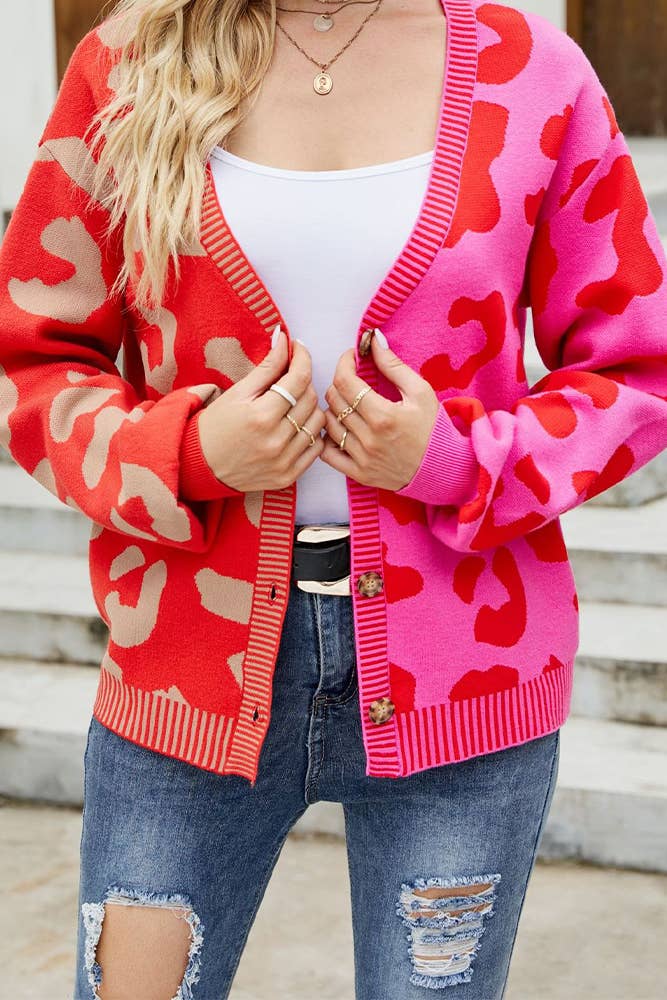 Cheetah Colorblock Cardigan