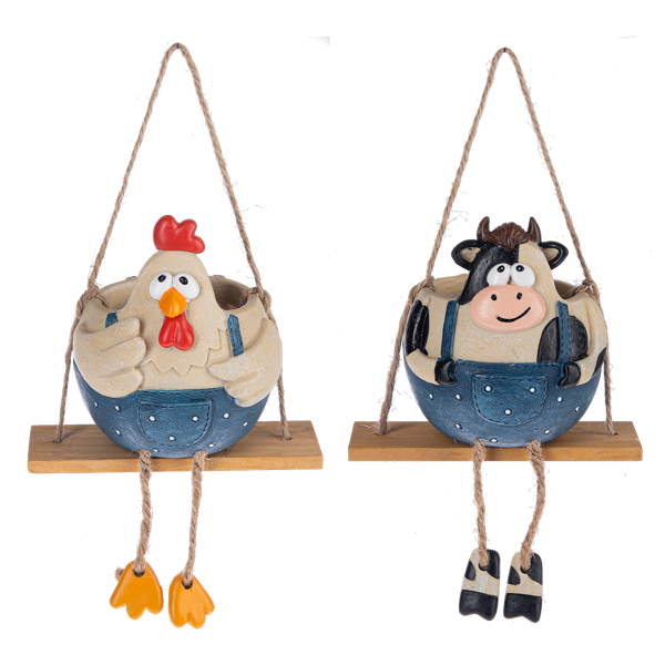 Farm Animal Swinging Planters