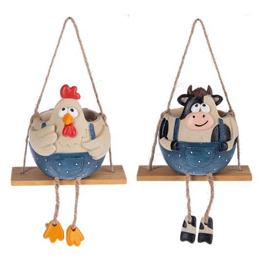 Farm Animal Swinging Planters