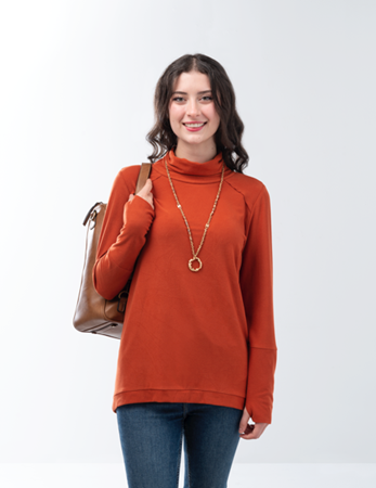 GANZ Raw Edge Turtleneck