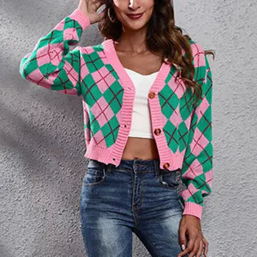 Diamond Jacquard Cardigan