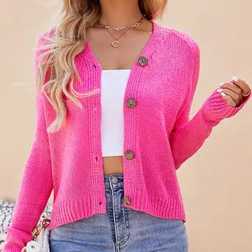 Lightweight Pink Knit Cardigan