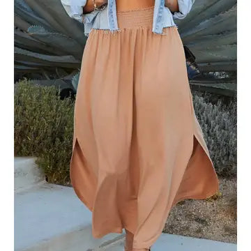 Smocked Waist Maxi Skirt