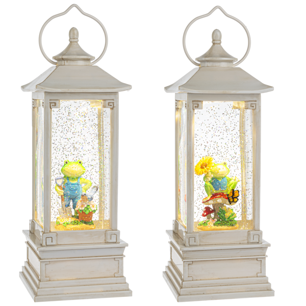 LED Glitter Frog Lantern