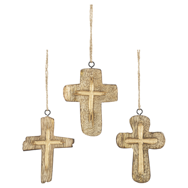 GANZ Carved Cross Ornament