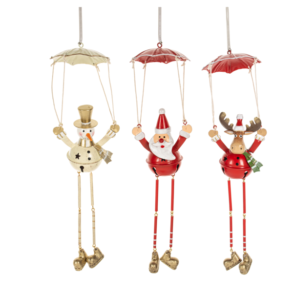 GANZ Santa Parachuting Ornaments