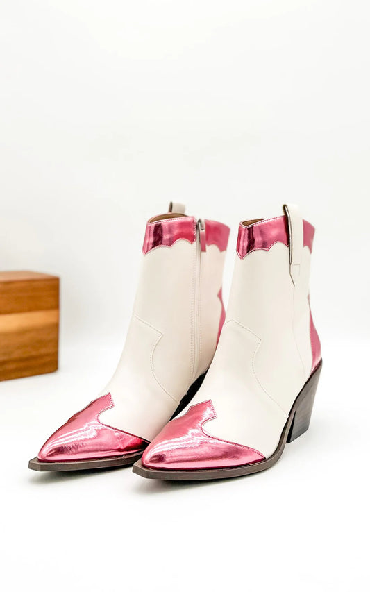 CORKYS Metallic Pink/White Boot